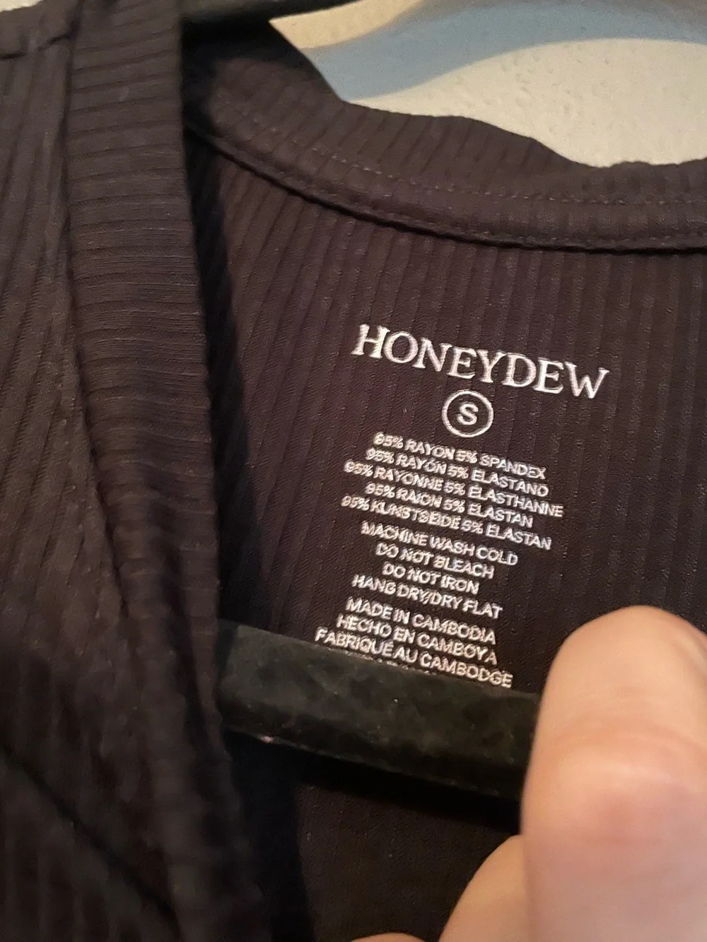 NWT Honeydew Sz Small Black Revival Rib Knit Top Shortie Pajama Lounge Set R $54